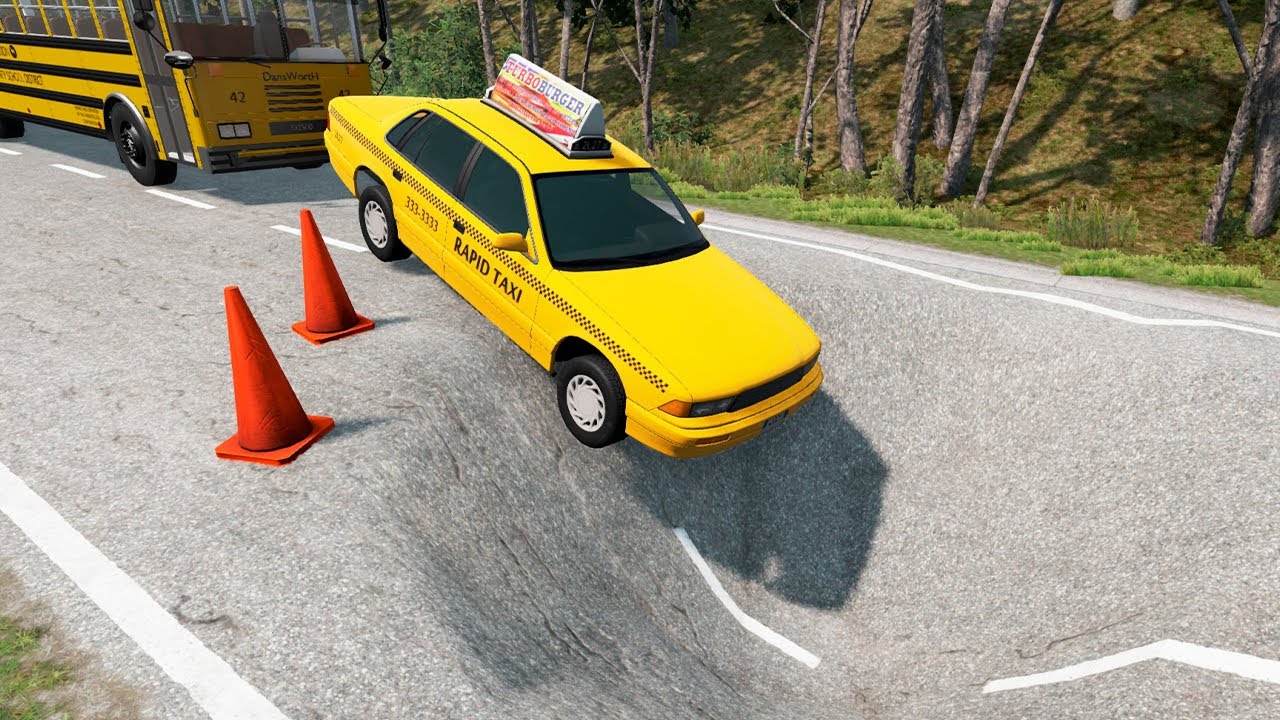 Cars vs Deep Potholes &ndash; BeamNG.Drive