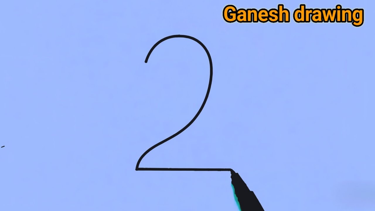 Easy Lord Ganesha drawing from number 2 step by step // Easy Lord Ganesh Chaturthi drawing