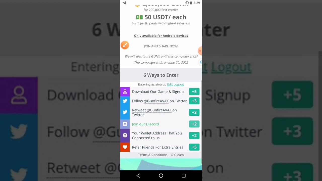 How To Participate in Gleam Airdrop