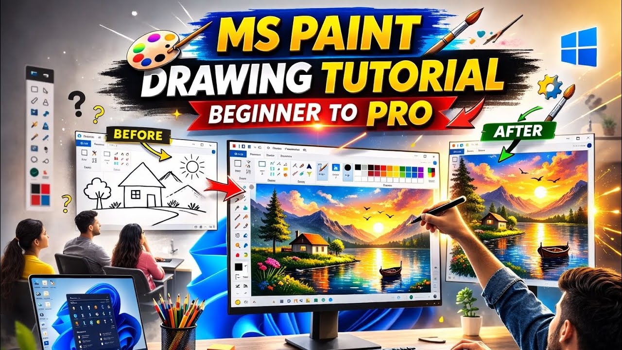 MS Paint सीखे शुरू से 100% फ्री में MS Paint Class   2 #motivation #trending #classess #video 