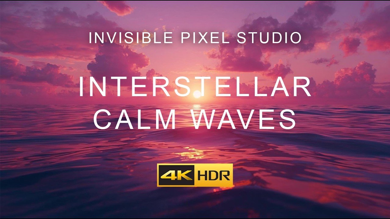 Interstellar Calm Waves — 4K Relaxing Loop | Ocean, Sunset, Soft Ambient Motion