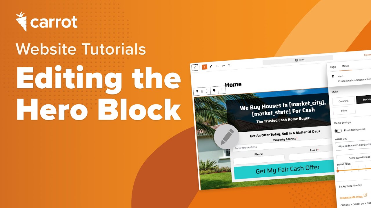 How to Edit the Hero Block on Your Carrot Website