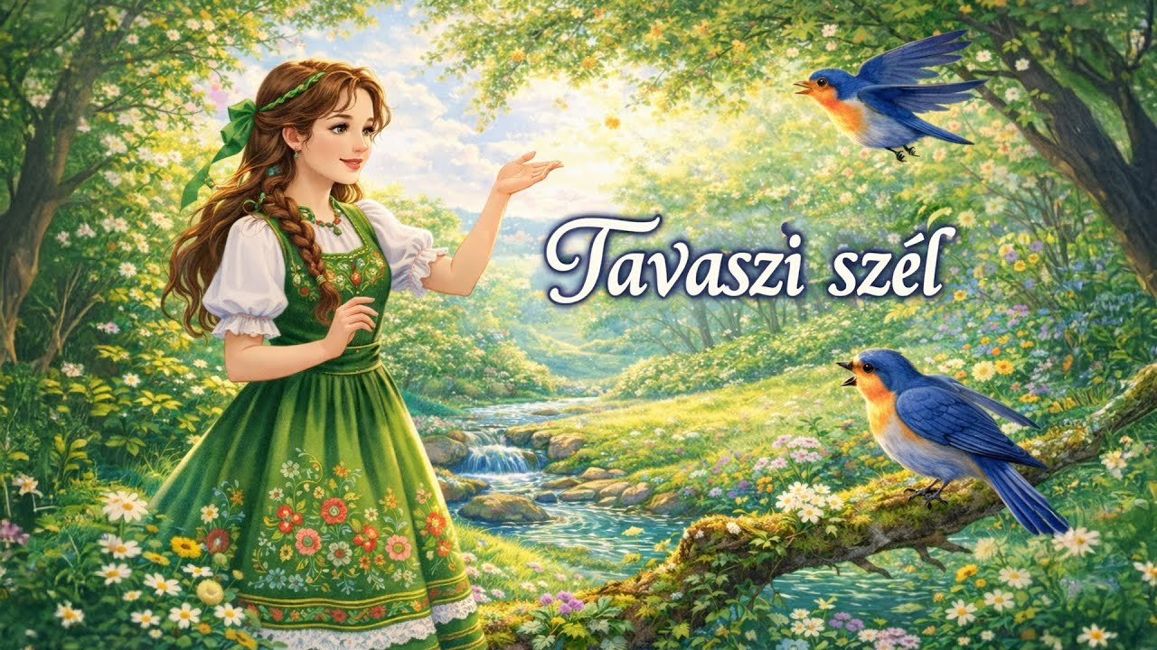 🌸 Tavaszi szél vizet áraszt | Magyar népdal gyerekeknek 🌿🐦