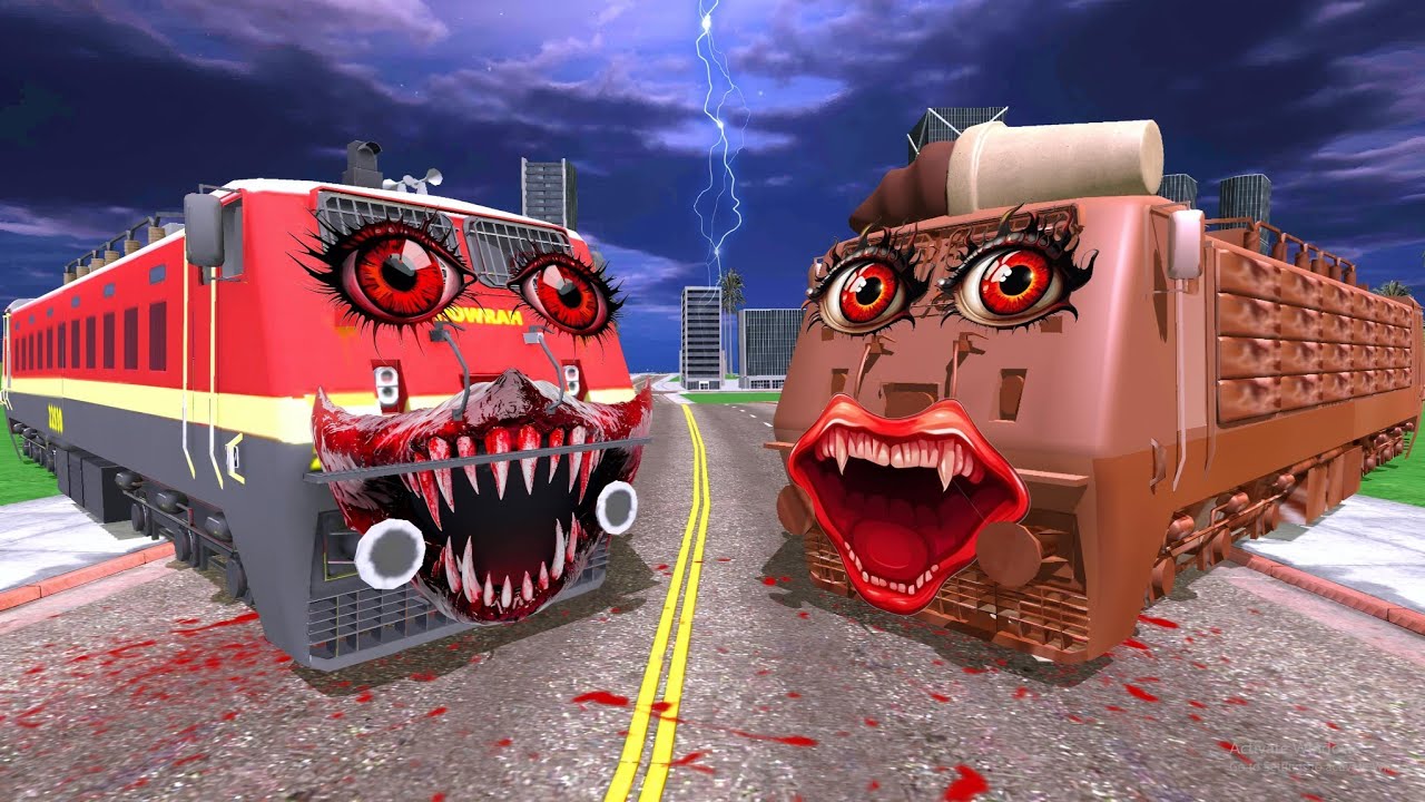Haunted Train attack Chocolate Train in Indian Bikes driving 3D