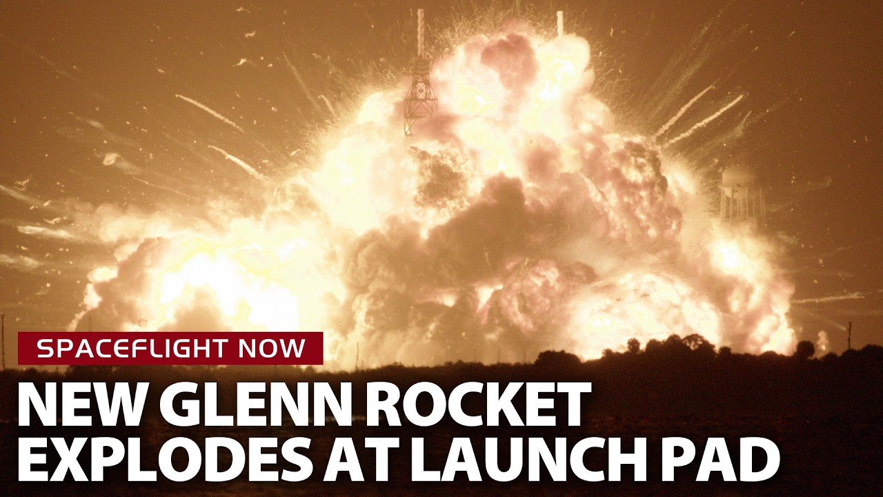 Blue Origin New Glenn rocket explodes during launch pad test at Cape Canaveral