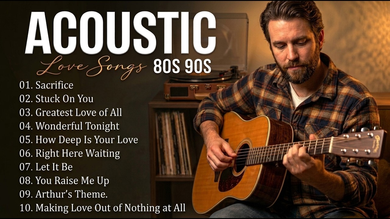 Best Acoustic Love Songs 70s 80s 90s ❤️One More Night, Let It Be, Sacrifice... Relaxing Cover 2026