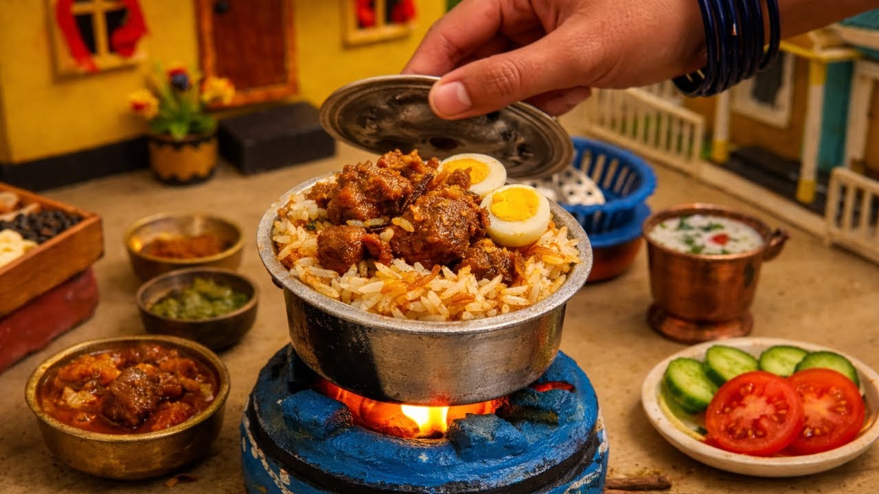 Miniature Mutton Biryani | ছোট রান্নাঘরে খাসির বিরিয়ানি | Mini Cooking by Hafiza