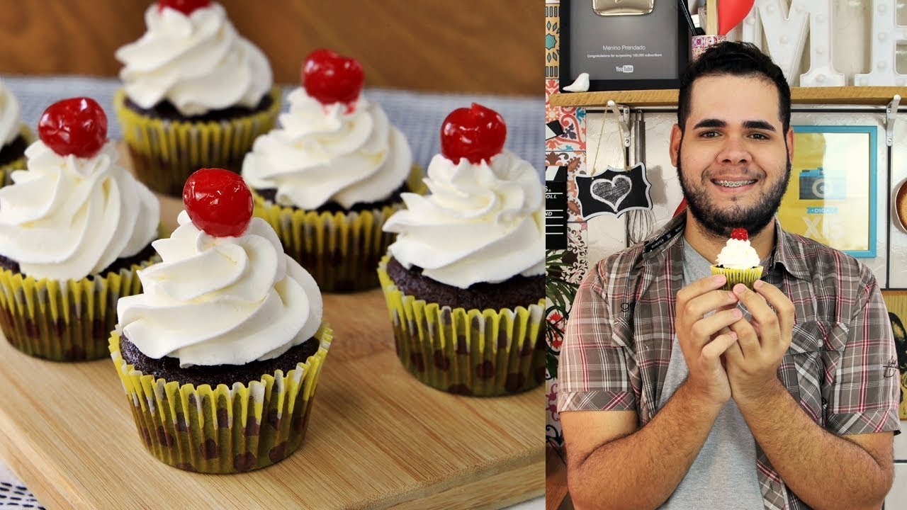 CUPCAKE DE CHOCOLATE RECHEADO SIMPLES E FÁCIL DE FAZER