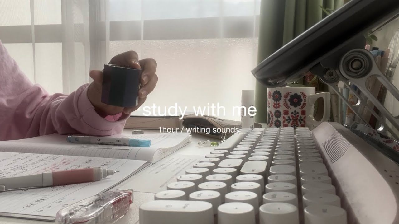 study with me🪽⋆｡˚✩｜writing sound｜no bgm｜1hour