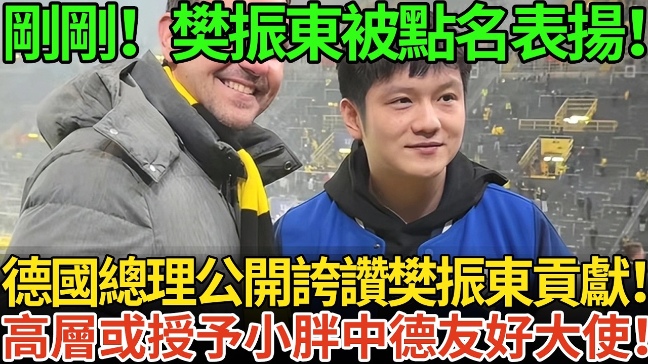 剛剛！樊振東被點名表揚！德國總理公開誇讚樊振東貢獻！高層或授予小胖中德友好大使！