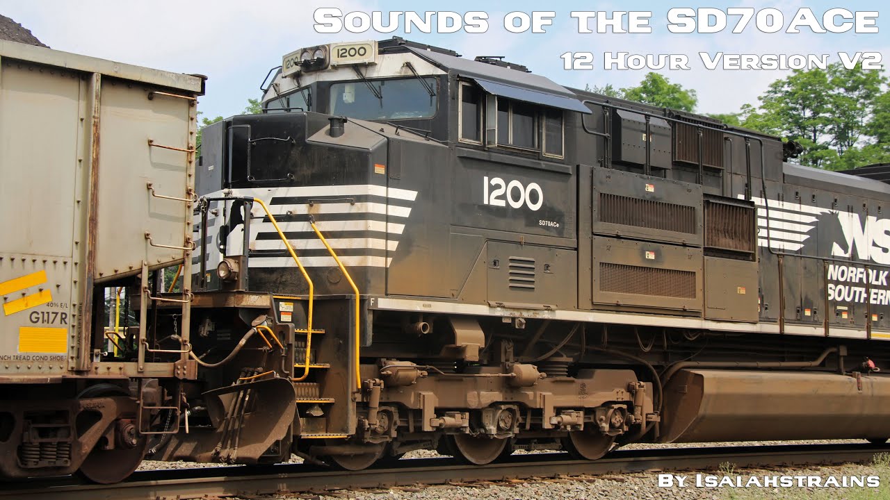 Sounds of the SD70ACe 12 HOUR VERSION V2! Low & High Idle of the EMD 16-710 Prime Mover!