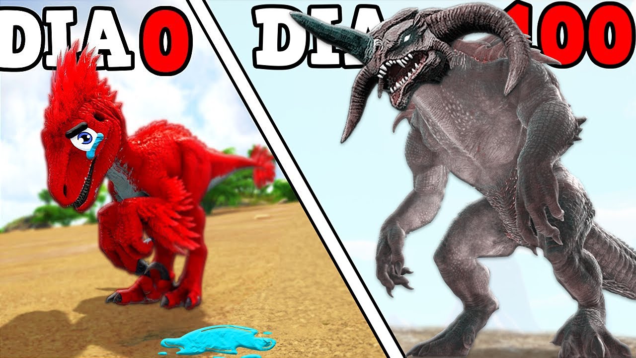 EVOLUIMOS DO MENOR E MAIS FRACO DINOSSAURO PARA O MAIOR E MAIS FORTE KAIJU! 100 DIAS ARK