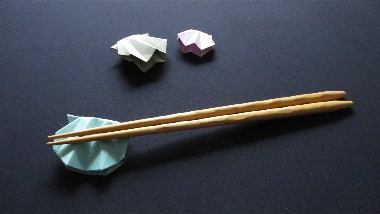 [How to ORIGAMI] Shell / 折り紙で作る箸置き~8月二枚貝~