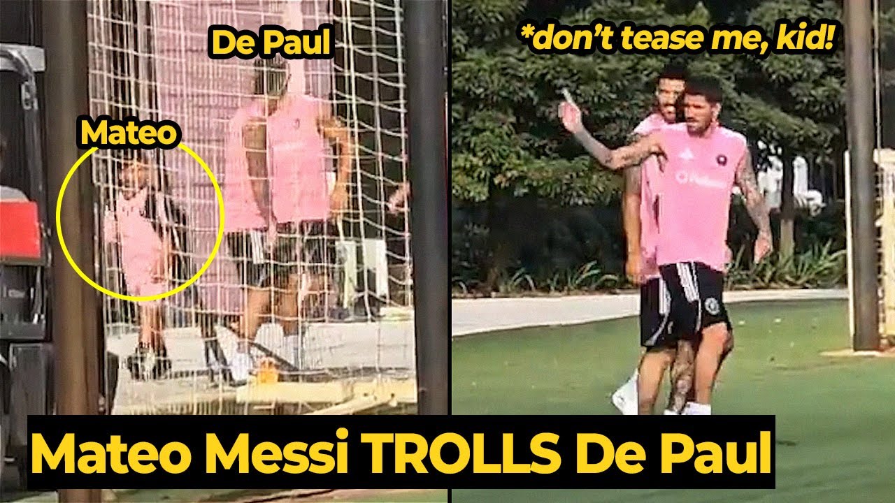 Zabawny Mateo Messi trolluje De Paula podczas dzisiejszego treningu Interu Miami przed Necaxą | W...