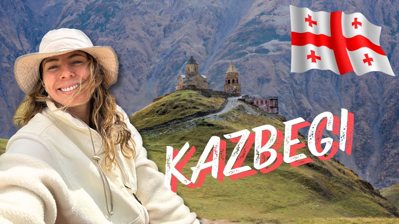 HIKING IN KAZBEGI - Gergeti Glacier & Juta Lake 🇬🇪 Backpacking Georgia Vlog
