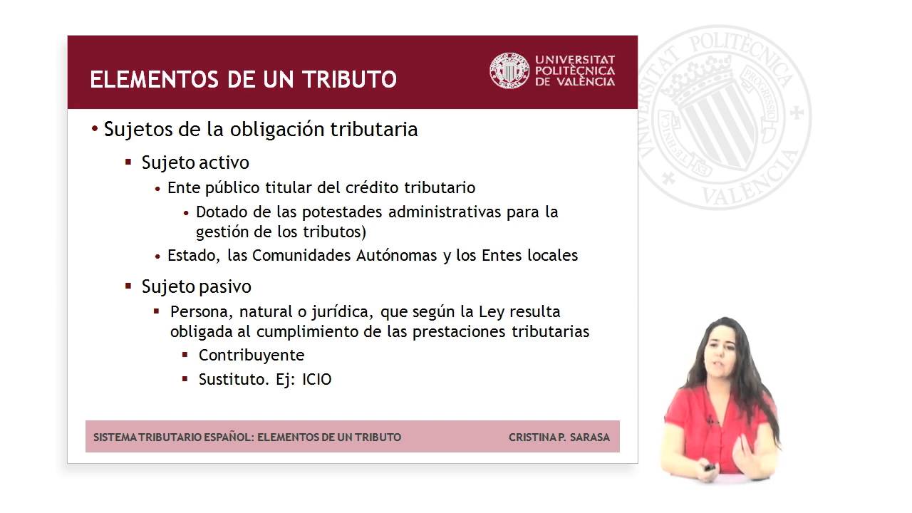 SISTEMA TRIBUTARIO ESPAÑOL: ELEMENTOS DE UN TRIBUTO |  | UPV