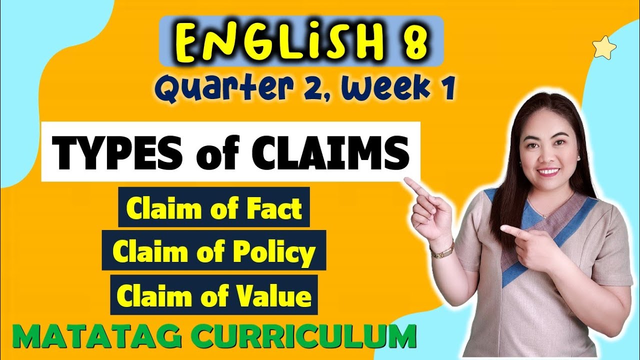 TYPES OF CLAIMS| Fact Policy Value|Evaluating Persuasive Texts|| GRADE 8|MATATAG||QUARTER 2| WEEK 1