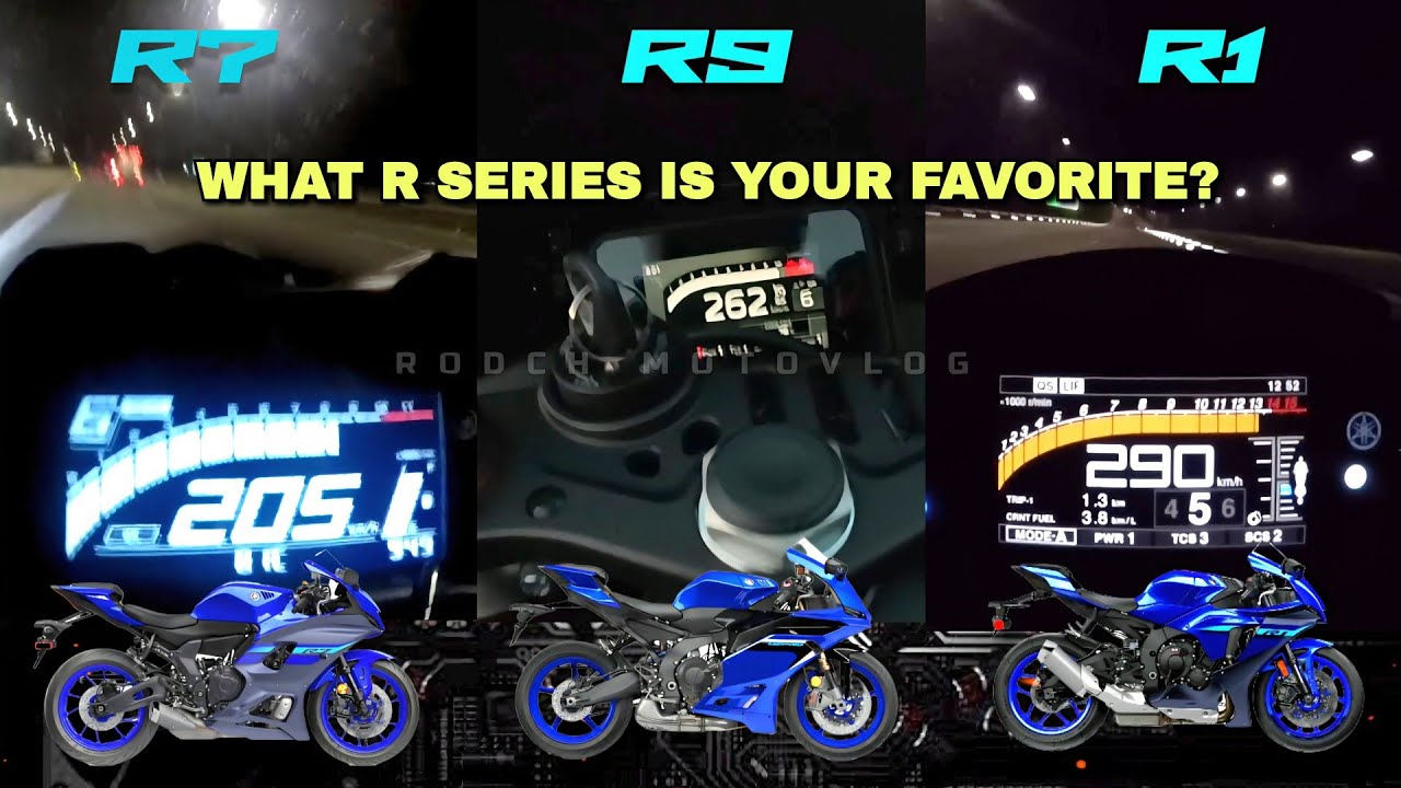 Yamaha YZF R7 VS R9 VS R1 | Top Speed Comparison 💙🔥