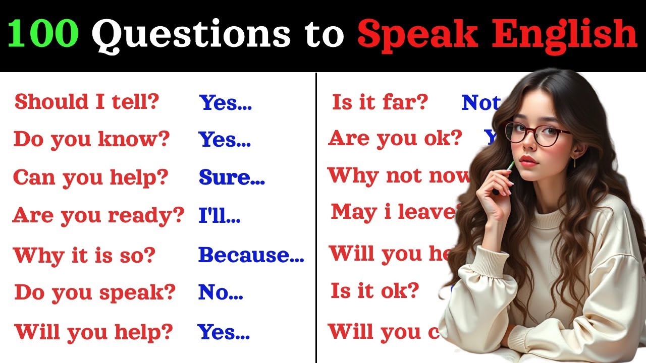 English Speaking Practice: 100 Most Common Questions and Answers For Beginners 🚀