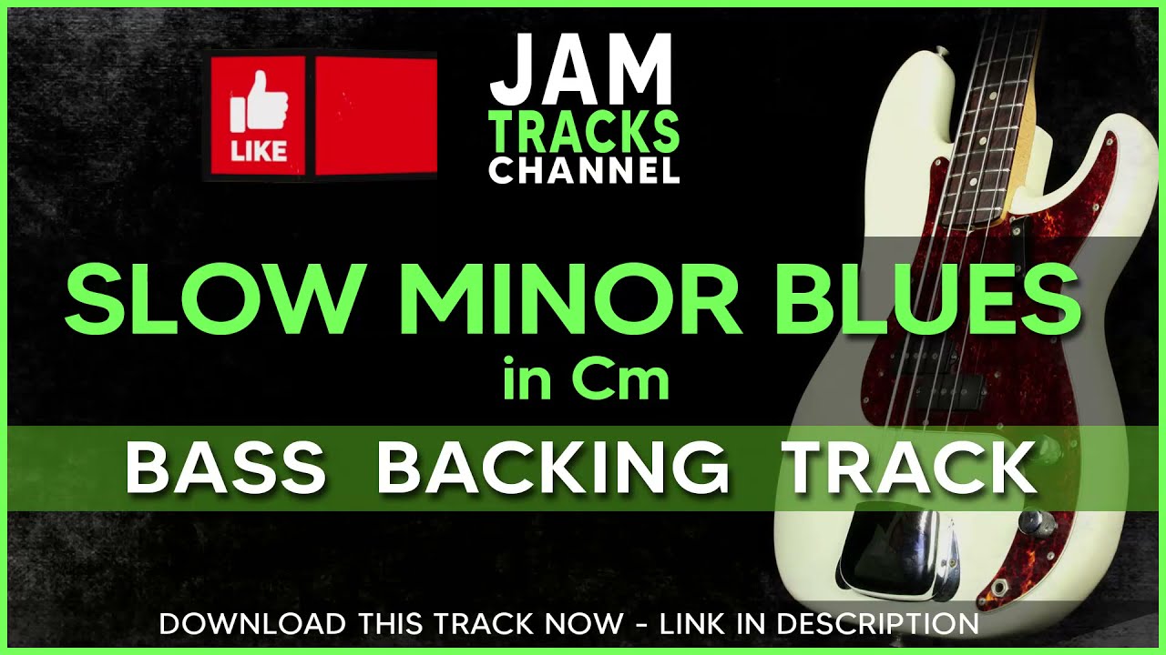 Slow Minor Blues Bass Backing Track in Cm