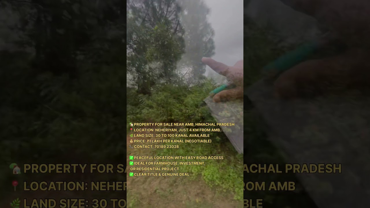 Property for Sale Near Amb | 30 to 100 Kanal Land in Neheriyan | ₹1 Lakh per Kanal | Himachal