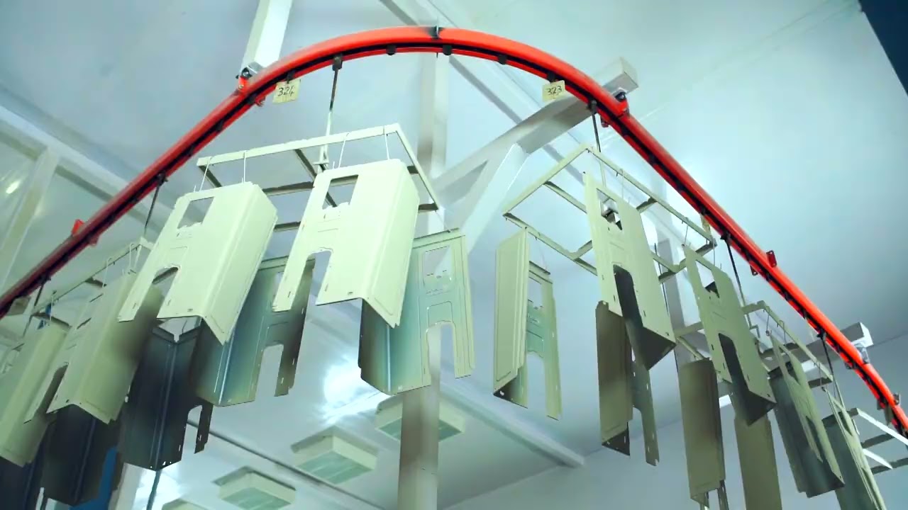Automatic powder coating plant for air conditioner manufacturers.
