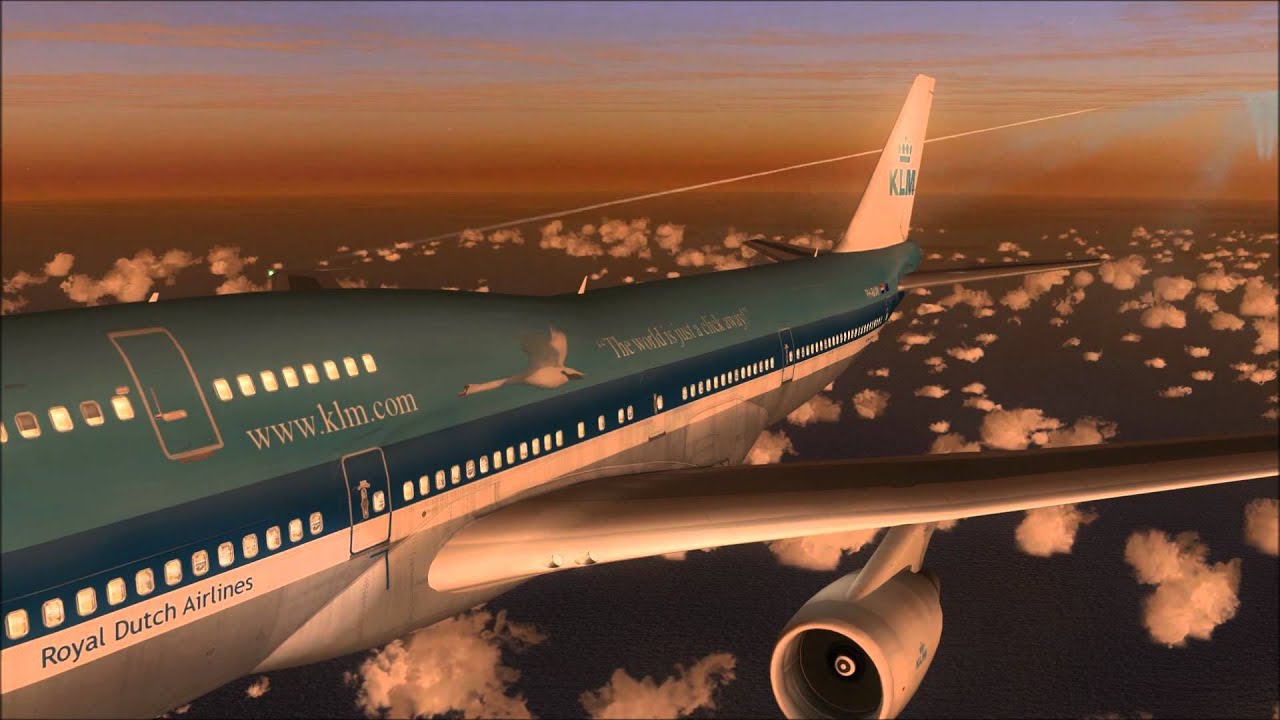 Flight Simulator X flight from Amsterdam to San Francisco