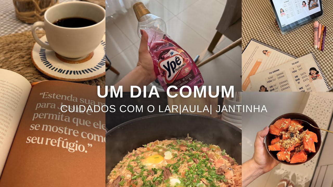 MAIS UM DIA FAZENDO O MESMO| Cuidados com o lar, rotina, aula de inglês e fiz uma jantinha delicia ✨
