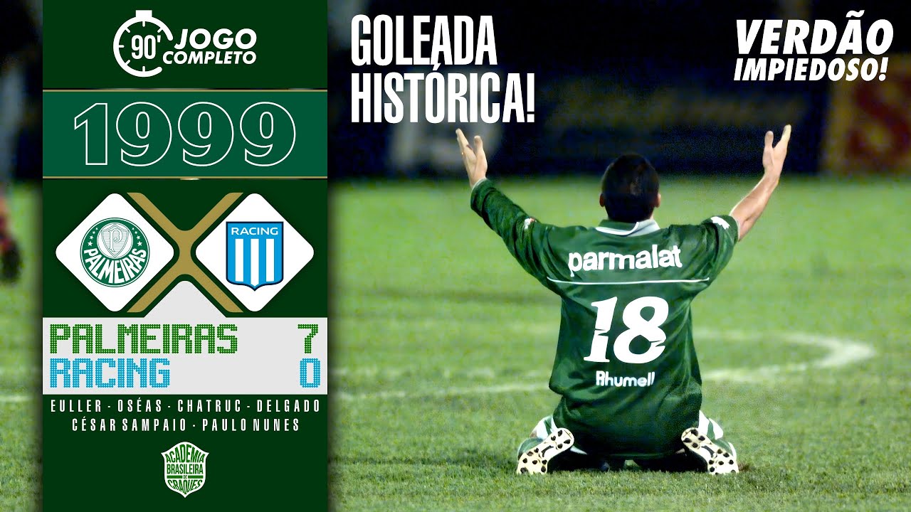 Palmeiras 7x0 Racing | 1999 | A impiedosa goleada do verdão os argentinos!🔥⚽