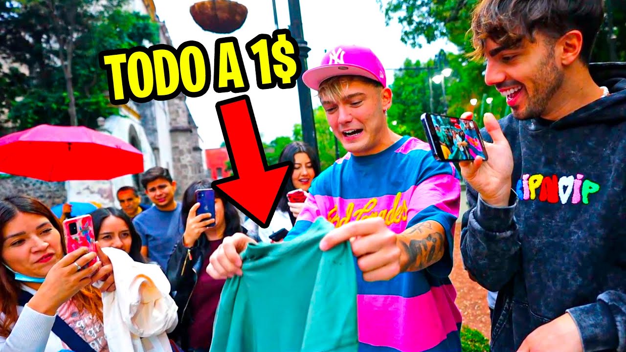 VENDO TODA LA ROPA DE MI AMIGO A 1$ EN LA CALLE!