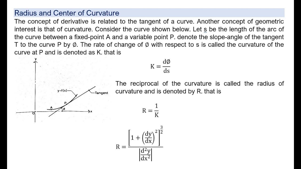 Radius and Center of Curvature