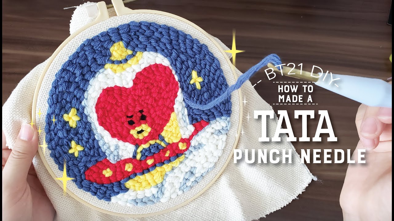 BT21 DIY | How to made a TATA Punch Needle (step by step)