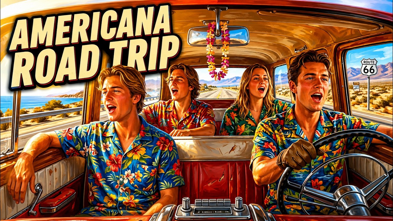 Relaxing Vintage Americana Music | 1960s Road Trip, Route 66 & Soft Country Western Ambience