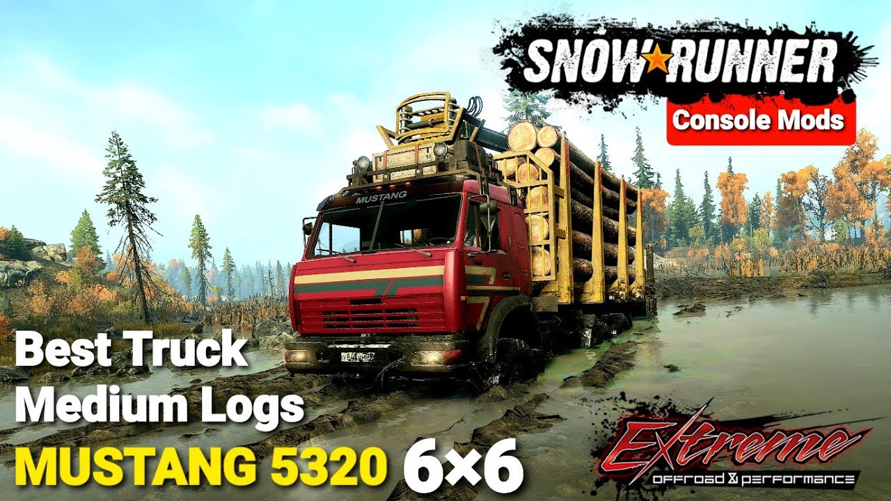 SnowRunner: Best Truck Medium Logs - MUSTANG 5320 6×6