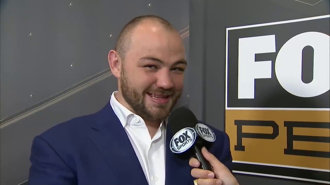 Adam Kownacki talks with Heidi Androl before his press conference   INTERVIEW PBC ON FOX