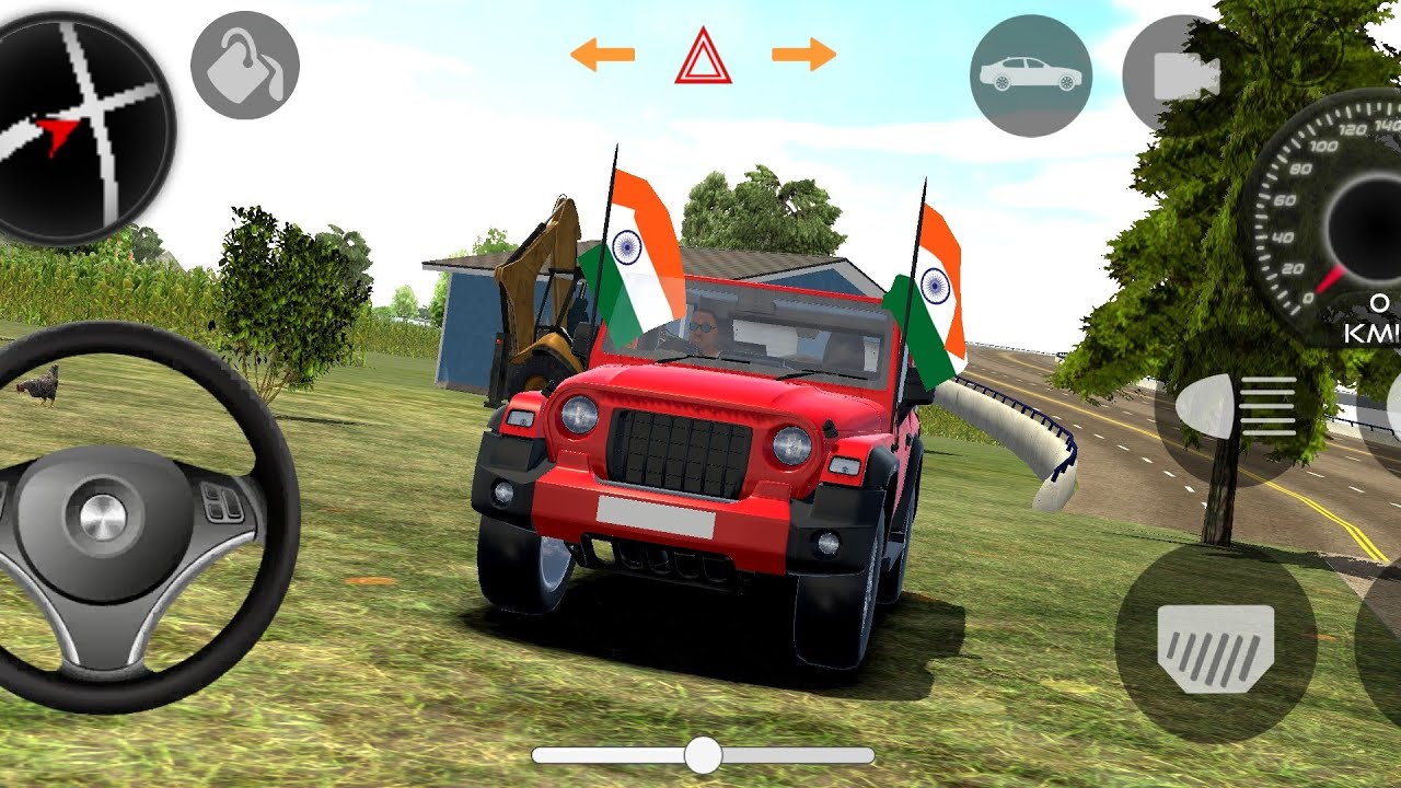Modified mahindra red thar off-road driving gameplay video ll Indian car driving simulator gameplay 