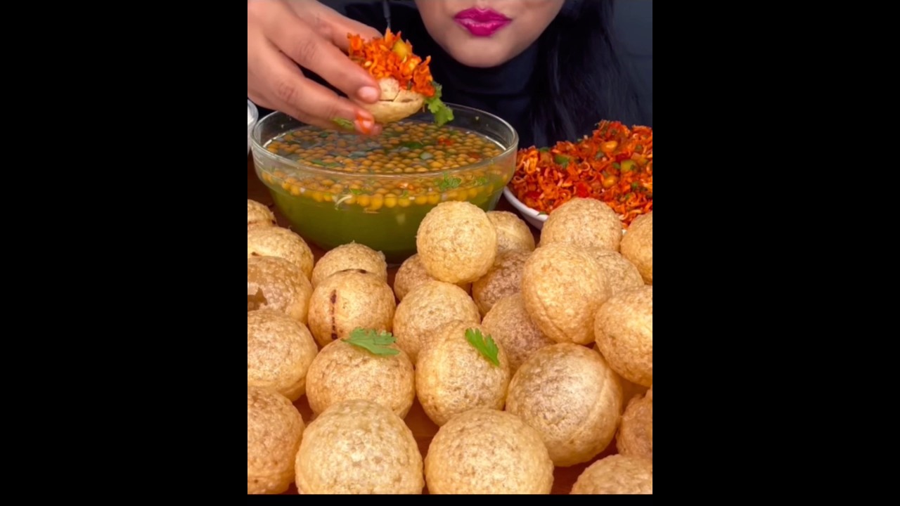 SPICE🔥ASMR eating spicy pani puri with spicy ragra🌶️🤤🍛 @SpiceASMR