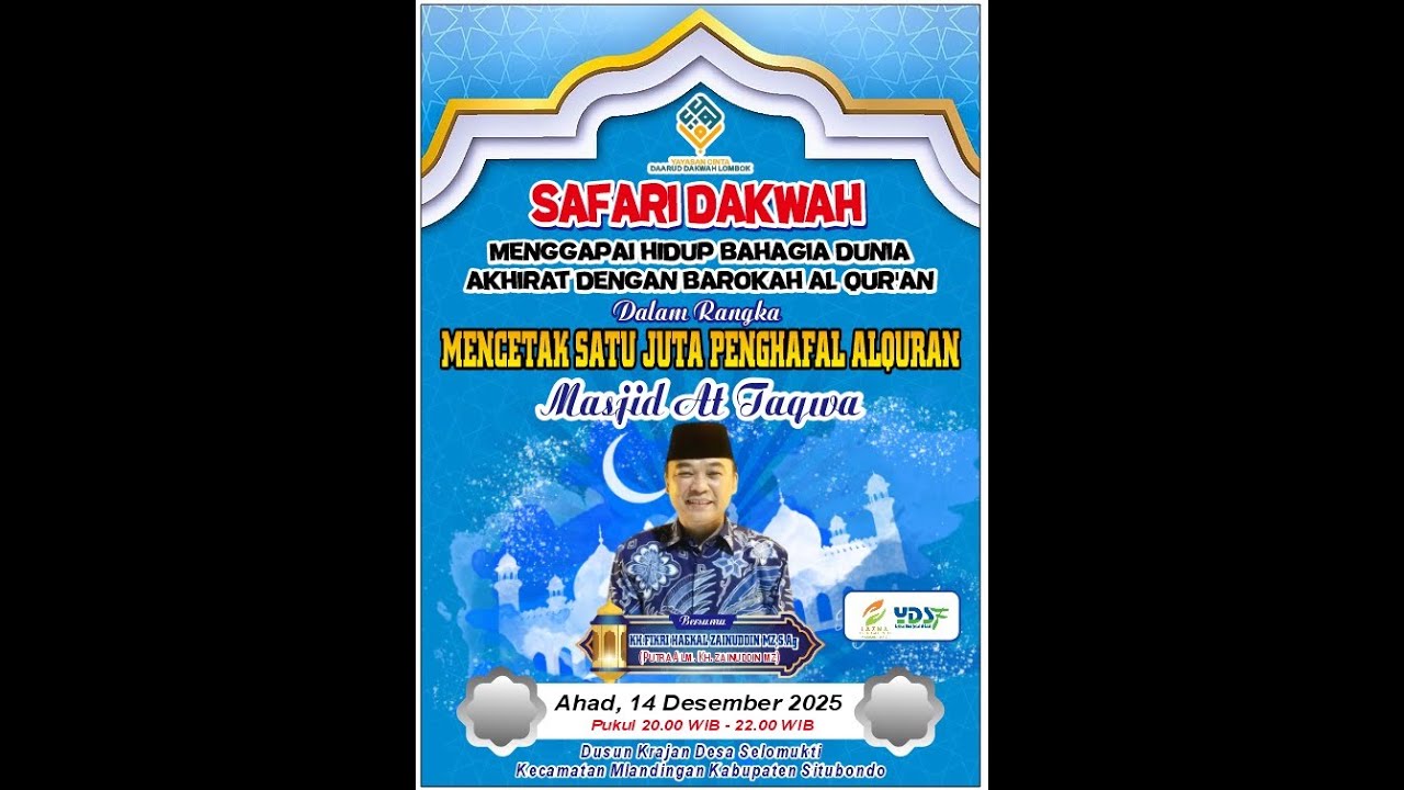 SAFARI DAKWAH MENCETAK 1 JUTA PENGHAFAL AL-QURAN | KH.FIKRI HAEKAL ZAINUDDIN MZ | MASJID AT TAQWA