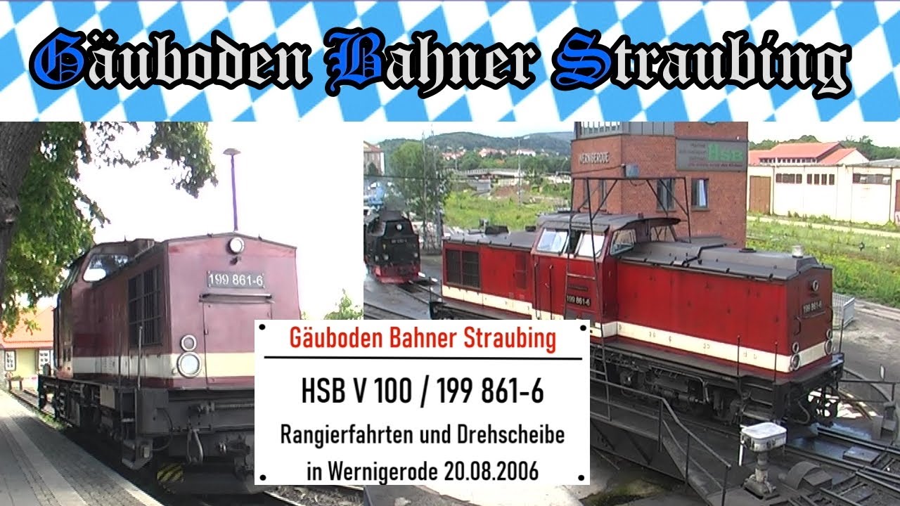 🚂 HSB V 100 / 199 861-6 Rangierfahrten und Drehscheibe in Wernigerode 20.08.2006 🚂  # 077