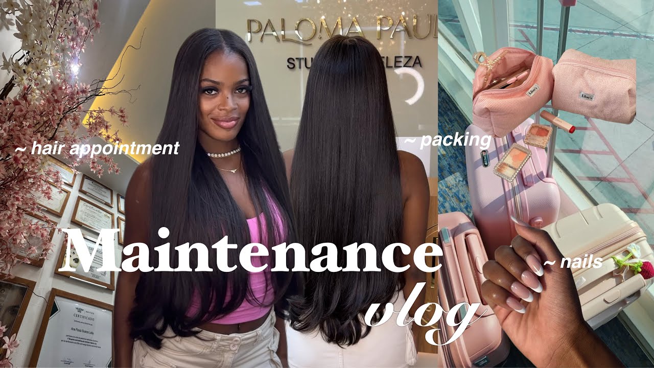 MAINTENANCE VLOG: Prep w/ me for May 2025💕: cabelo, unhas, cílios & packing!