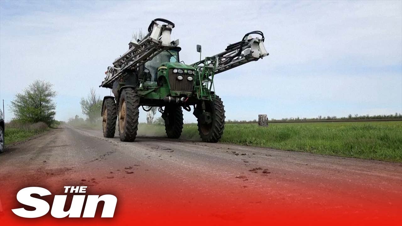 Ukrainian sunflower farmers sow seeds despite shelling in war-torn Zaporizhzhia region