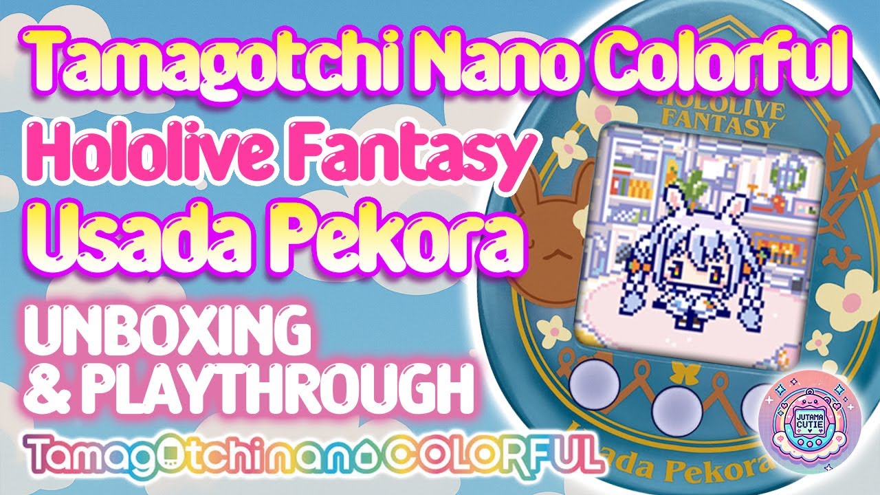 Tamagotchi Nano Colorful Hololive Fantasy Pekora (ホロライブファンタジっちファンタジーぺこらぬい) - Unboxing & Playthrough!