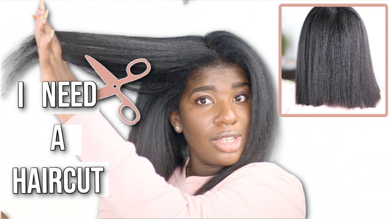 How I Cut My Relaxed Hair At Home | Transitioning to Natural Hair | 6 Months Post