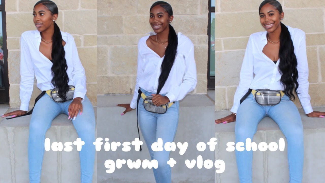 FIRST DAY OF SCHOOL GRWM 2018 + VLOG (senior year)