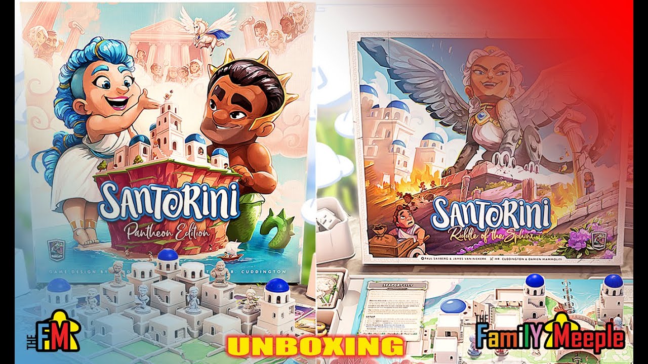 Roxley Games - Santorini: Patheon & Riddle of the Sphinx - Collector's Edition - Unboxing