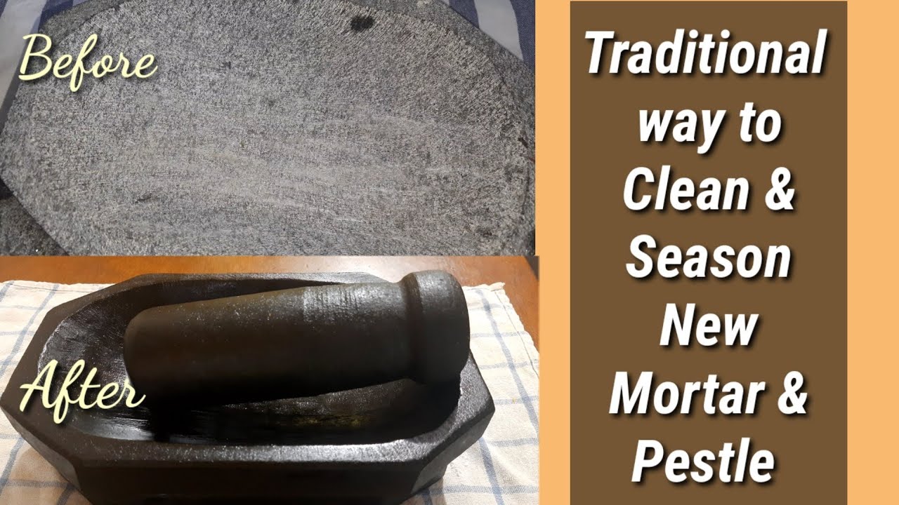 How to Clean & Season New Stone Mortar & pestle? Traditional way of Seasoning Mortar &Pestle.