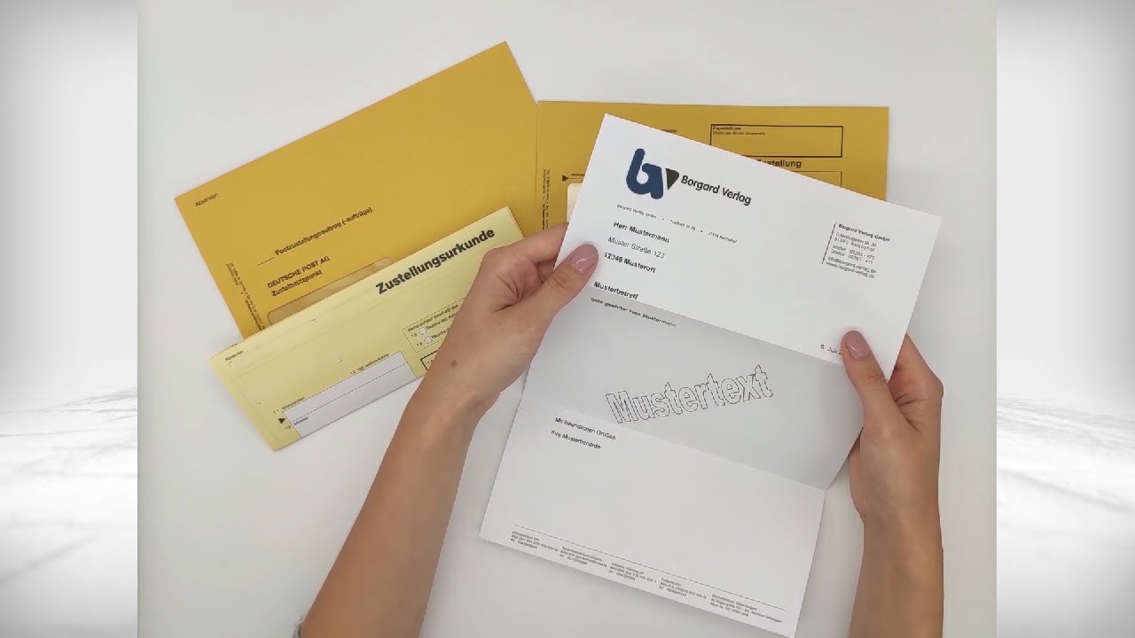 Anwendung - Postzustellungsumschlag mit durchgehender Datenschutzklappe