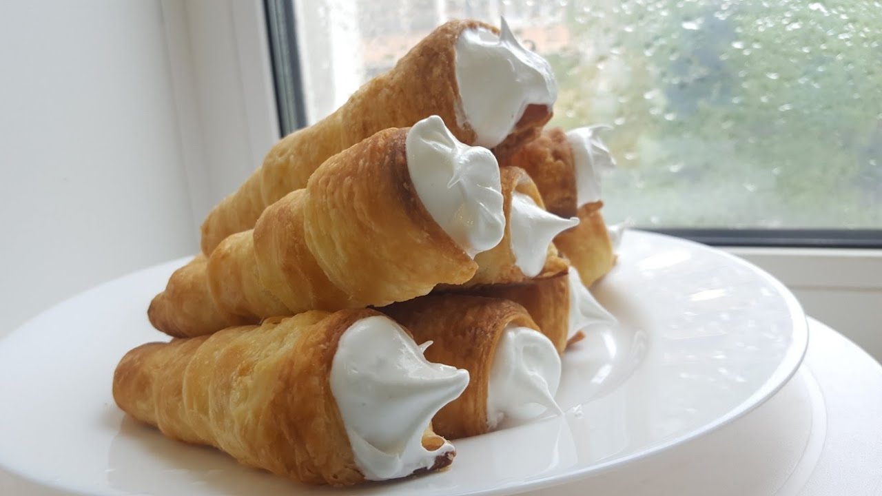 Трубочки с заварным белковым кремом 😋 вкусный и простой рецепт