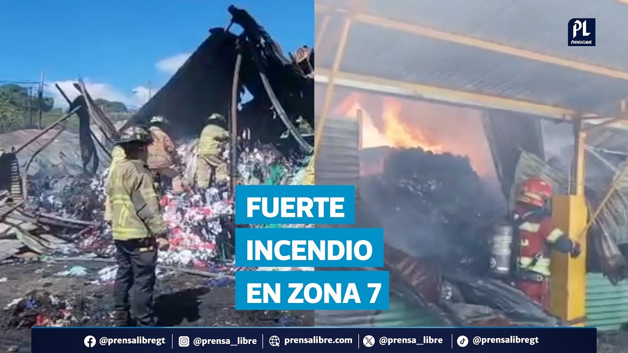 Incendio en zona 7 arrasa con vivienda y recicladora; bomberos lo controlan tras horas