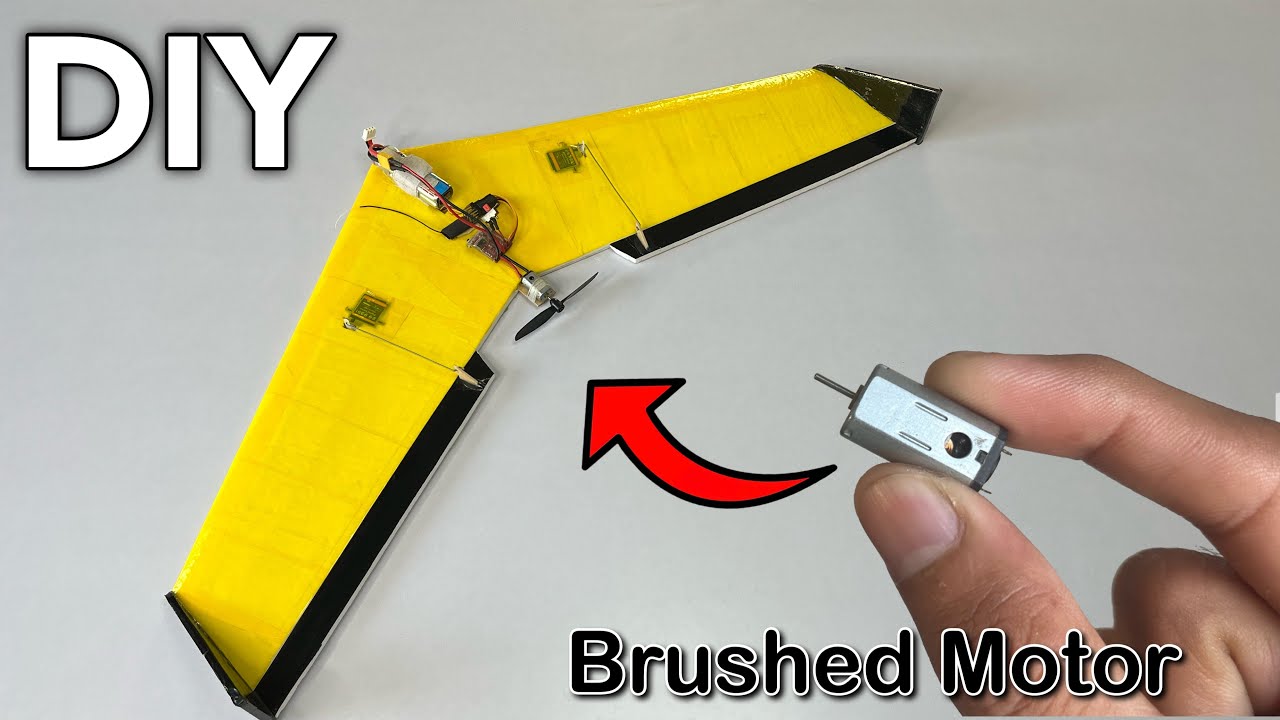 Make Rc Flying Wing With Brushed Motor #rcplane #aeroplane